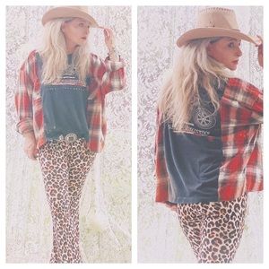 Vintage Harley Davidson boyfriend flannel, 90s grunge rock, OS, True Rebel